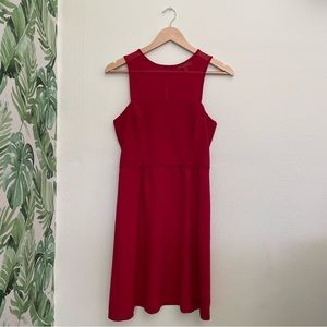Banana Republic Red Sheer Panel Sleeveless Dress